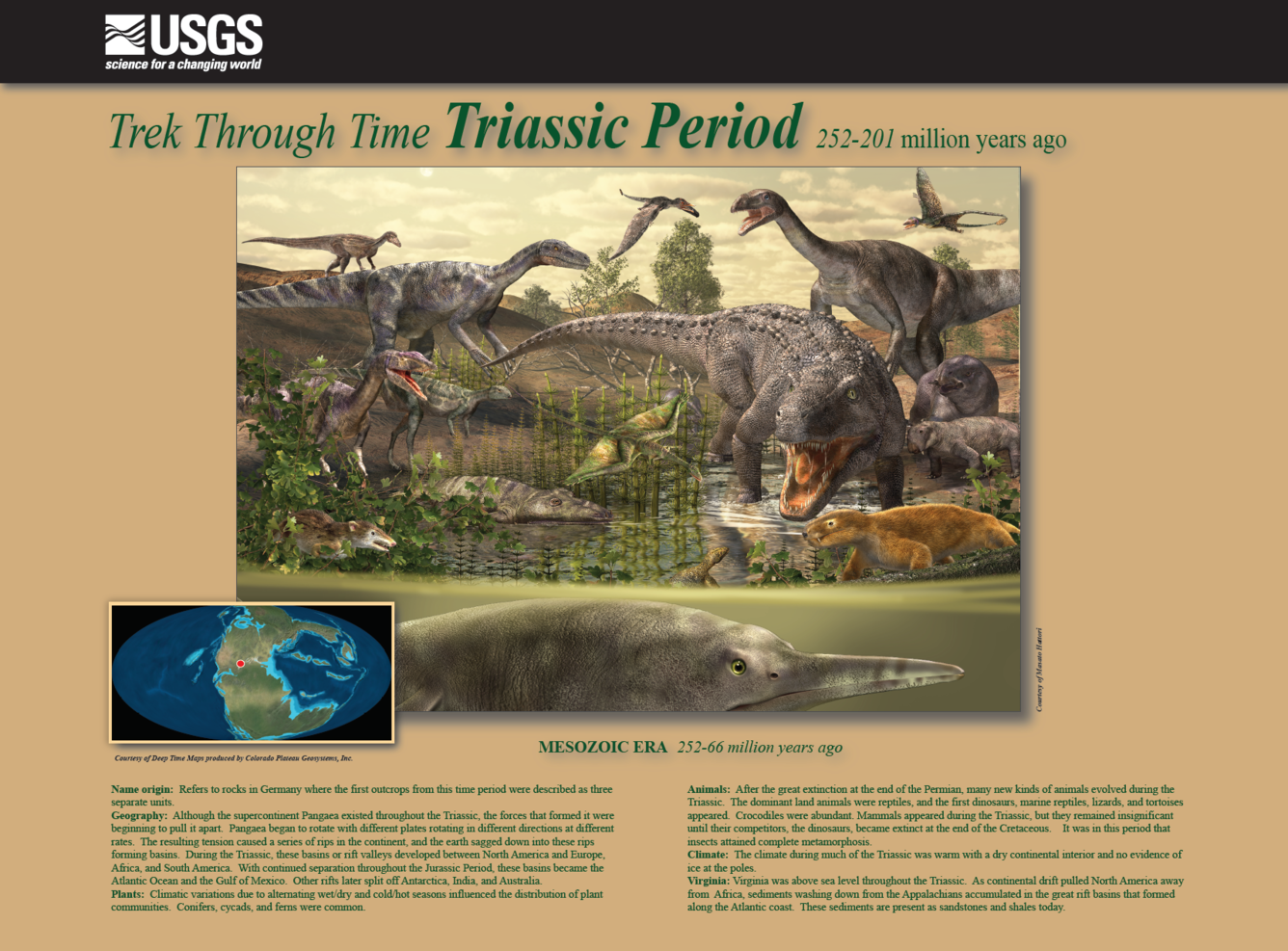 Trek through Time Plaque, Triassic | U.S. Geological Survey